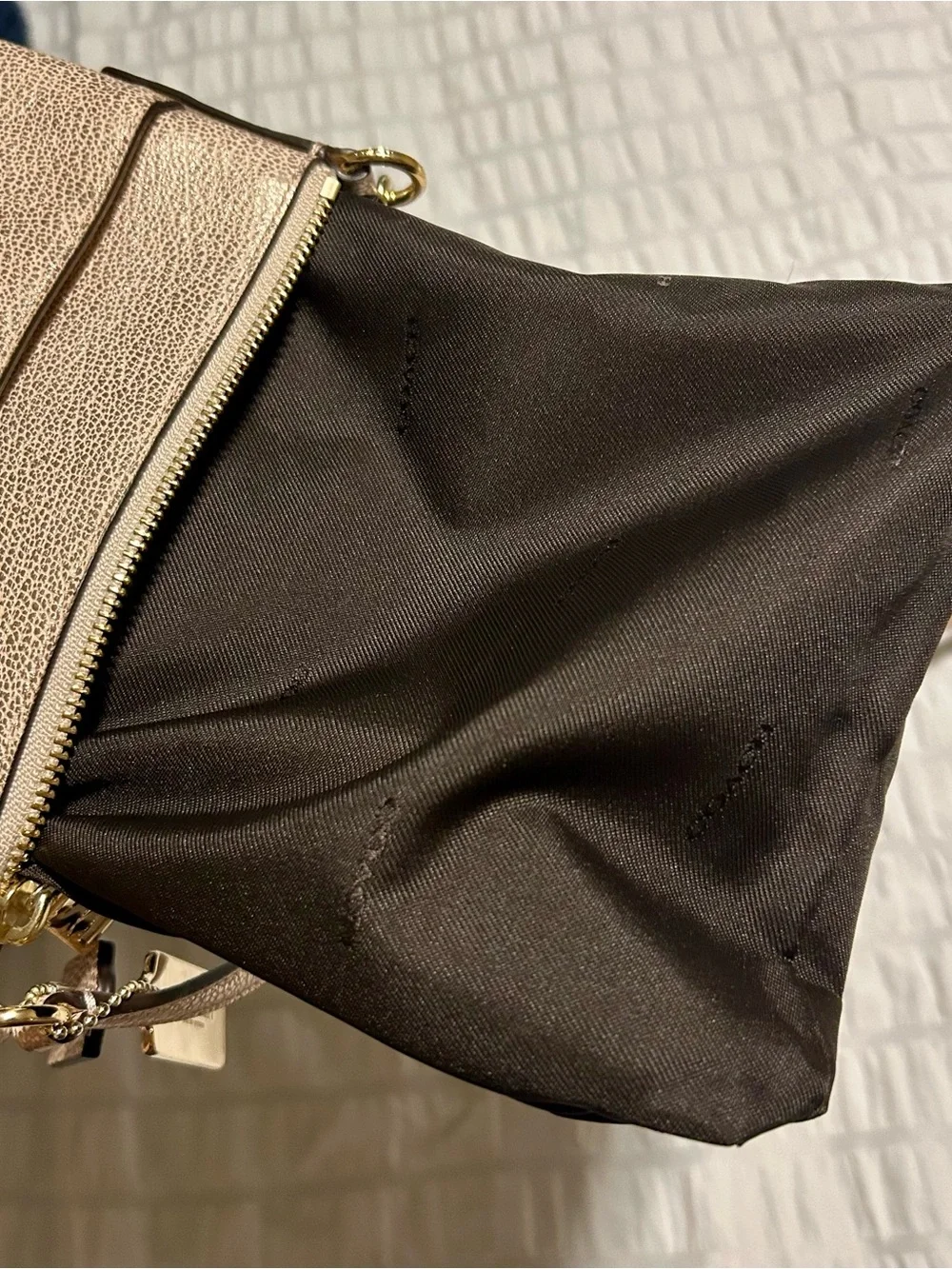 Coach Metallic Rose Gold Crossbody Pouch